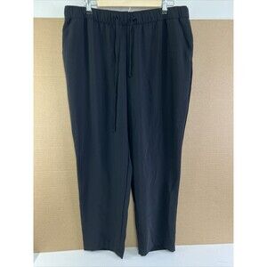 Loft Women's Pull-On Pants Black Large Casual Stretch Waist Drawstring Comfort
